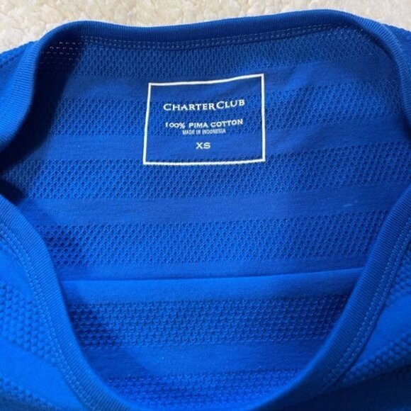 Charter Club Textured Blue Shirt NWT - Picture 6 of 6